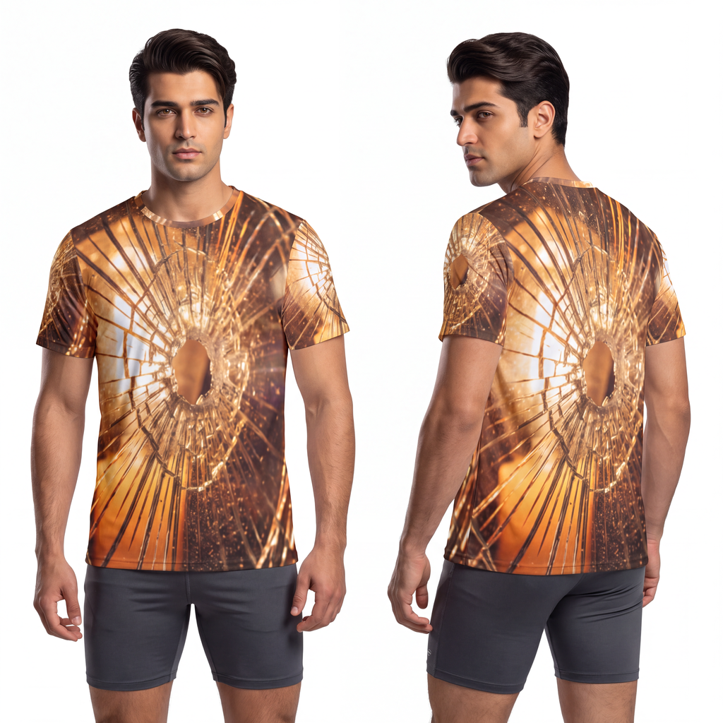 Men's Sports Jersey - Shattered Amber Glass Art | Echovira...