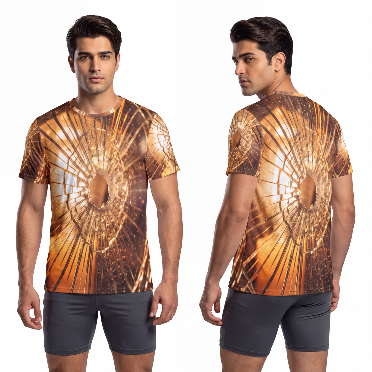 Men's Sports Jersey - Shattered Amber Glass Art | Echovira...