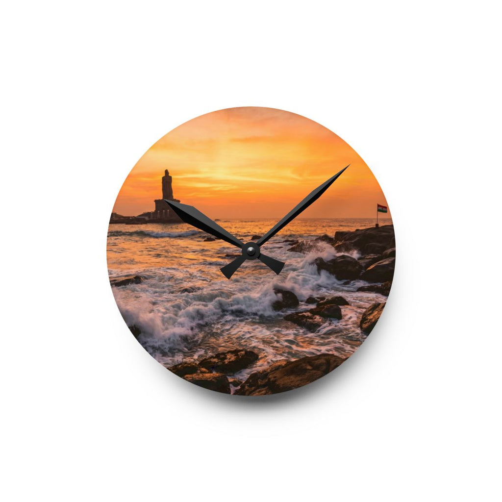 Acrylic Wall Clock - Golden Hour Coast