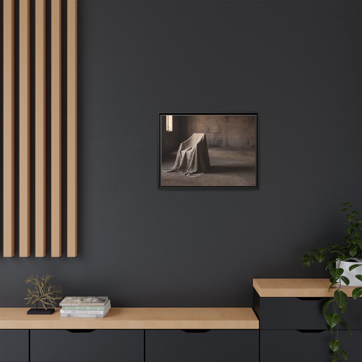 Framed Matte Canvas - Wabi-Sabi Silhouette Art — Black / 1.25"