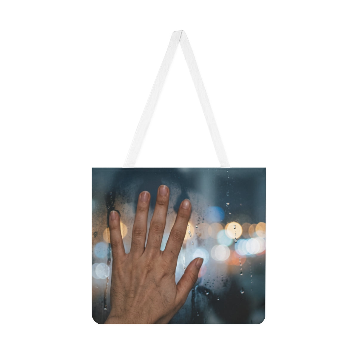 Rainy City Window Shoulder Tote Bag