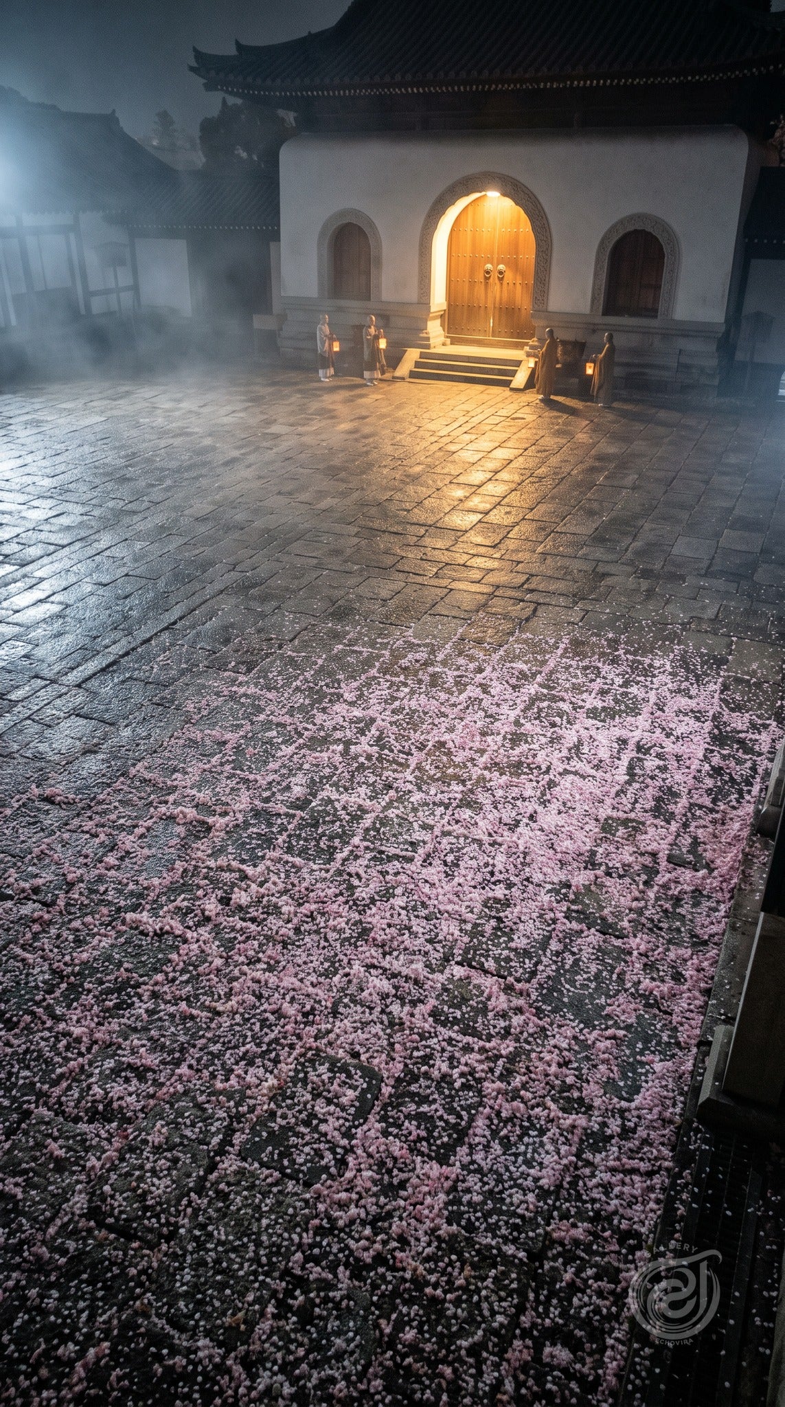 Zen Temple Courtyard Digital Art Download