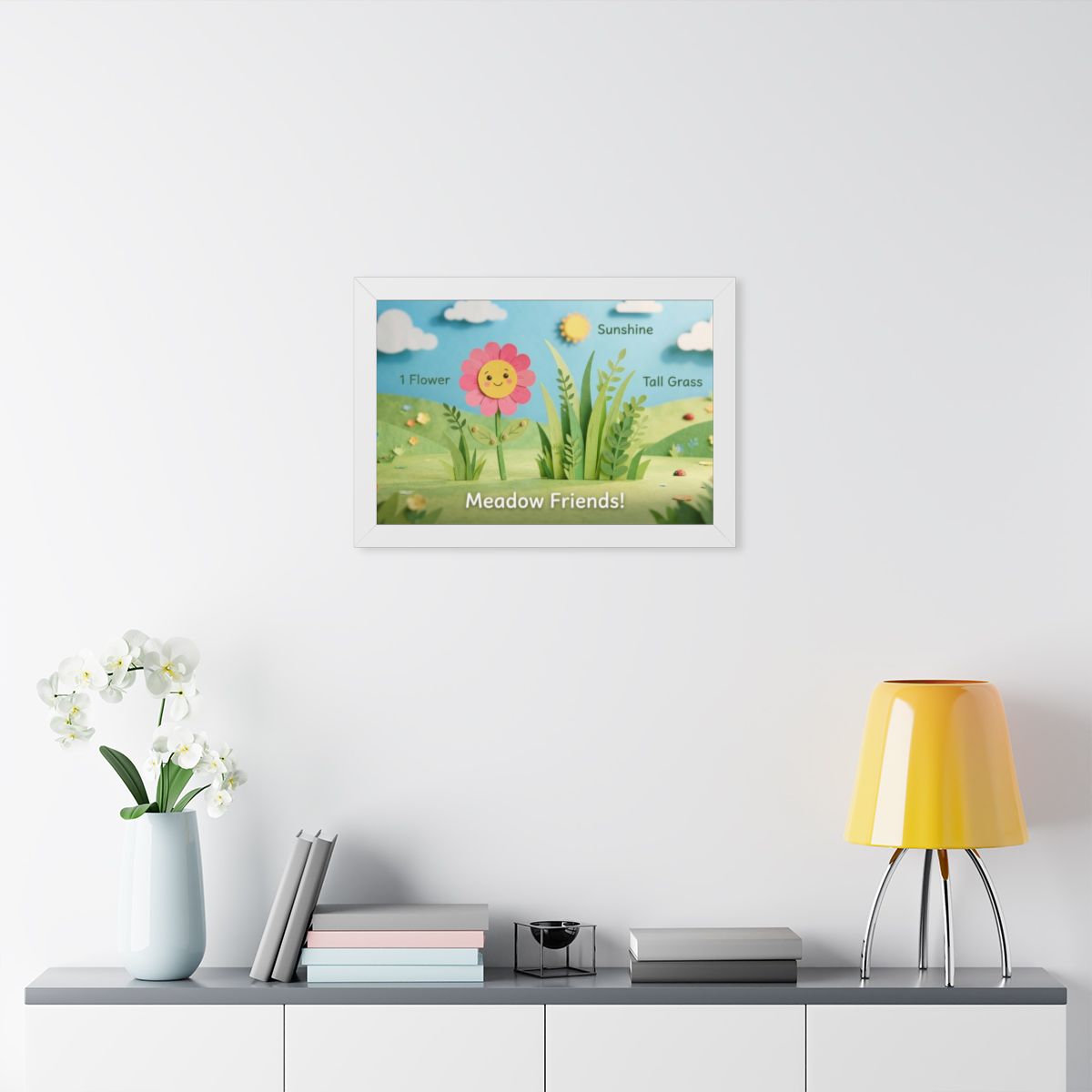 Framed Horizontal Poster - Meadow Vista — White (14×11... |...