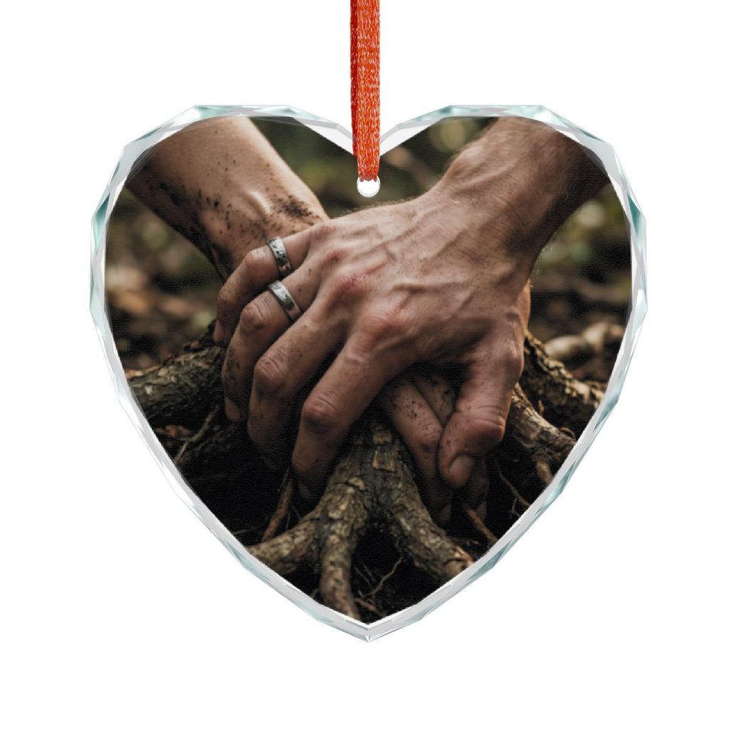 Forest Roots Hands Crystal Glass Ornament