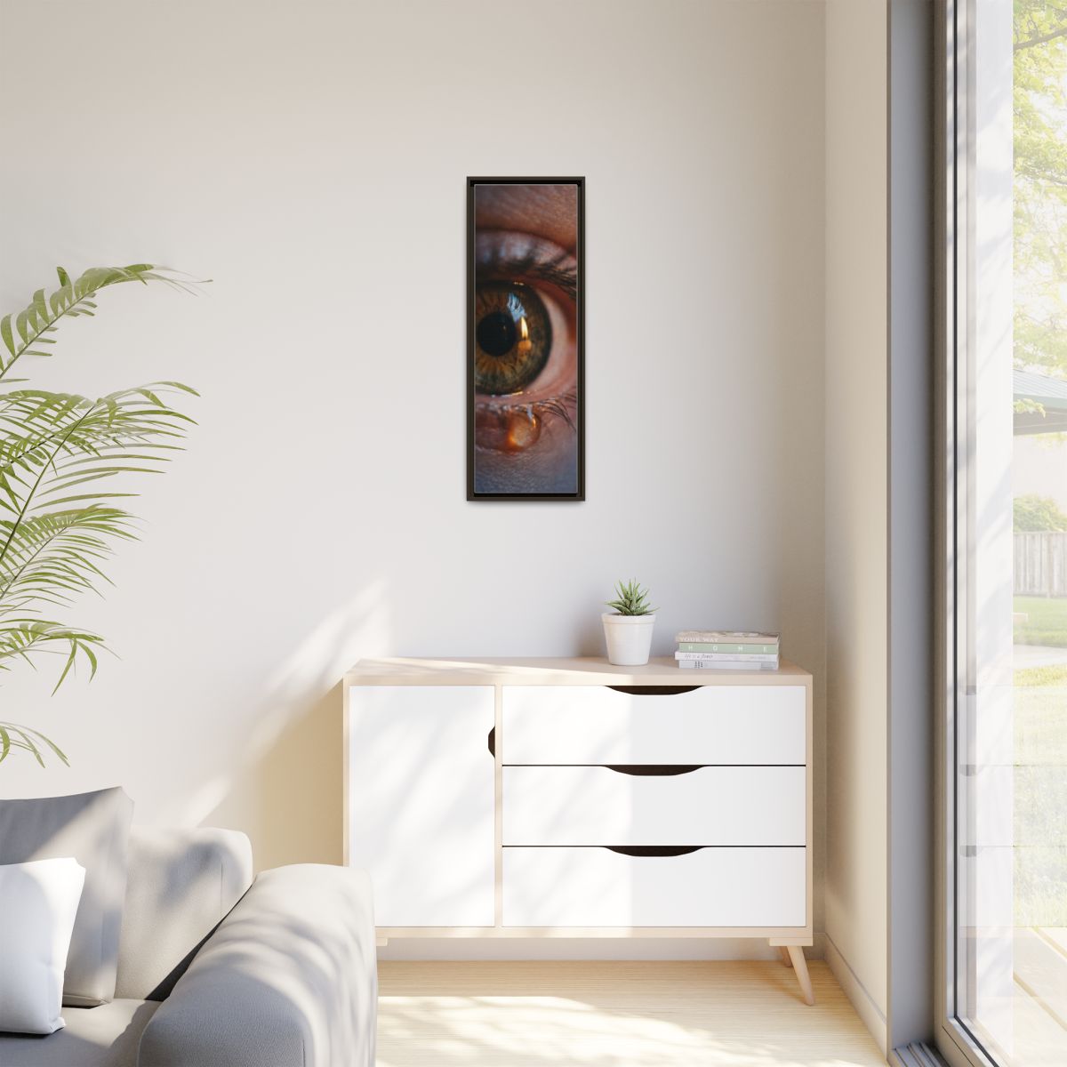 Matte Canvas, Framed - Amber Iris Reflection Fine Art Print...