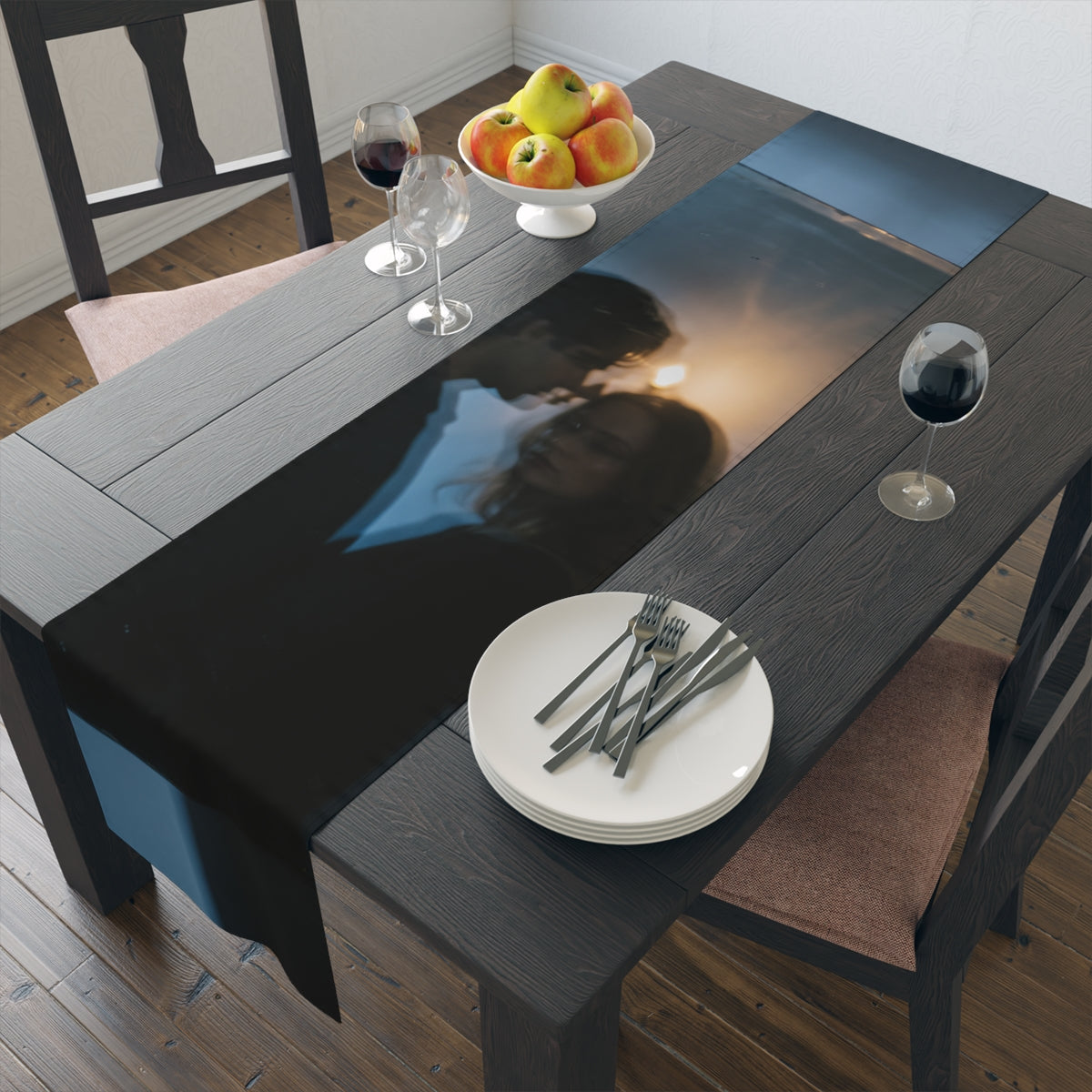 Midnight Shadow Table Runner - Cinematic Dining Accent |...
