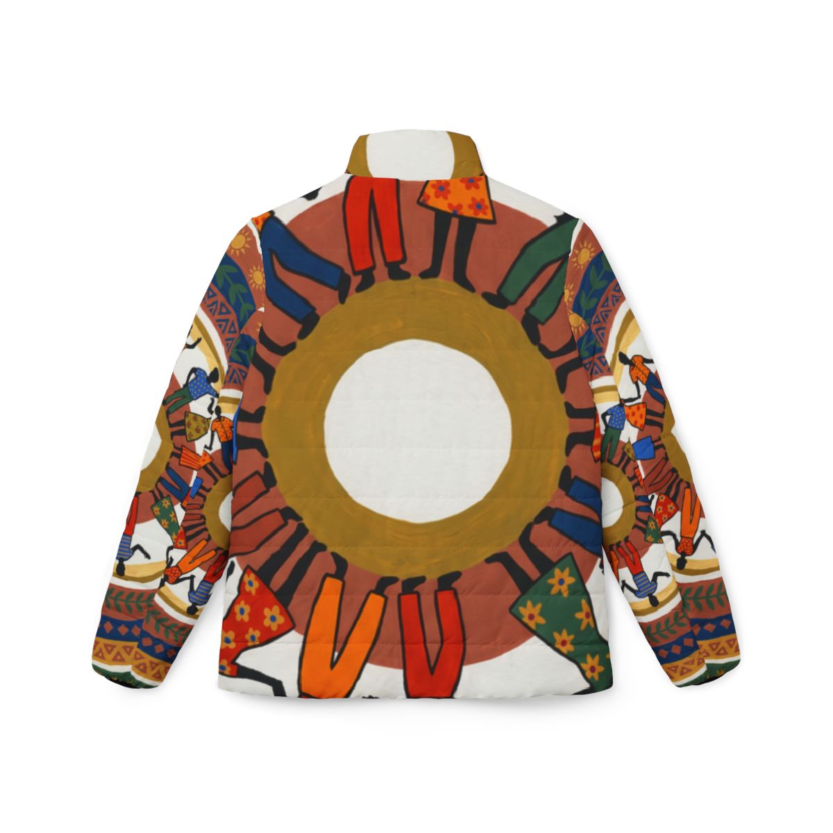 Women's Puffer Jacket - Unity Mandala Folk Art | Echovira...
