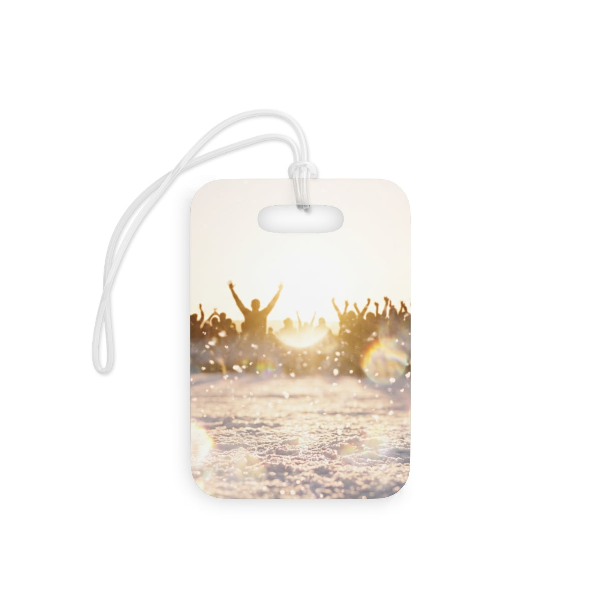 Luggage Tags with Golden Crowd Art