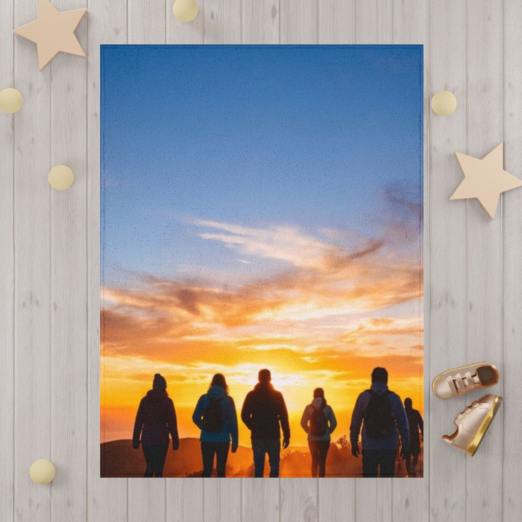Toddler Blanket - Sunset Mountain Trail | Echovira Gallery