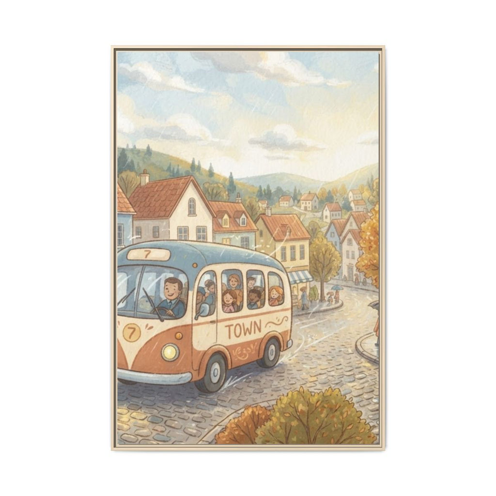 Matte Canvas Framed - Cozy Town Bus — Natural / 1.25" (8×10...