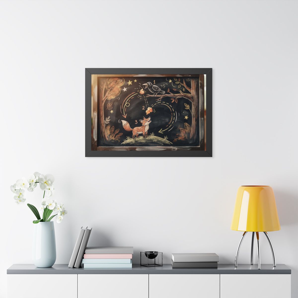 Framed Horizontal Poster - Storybook Slate — Black (14×11......