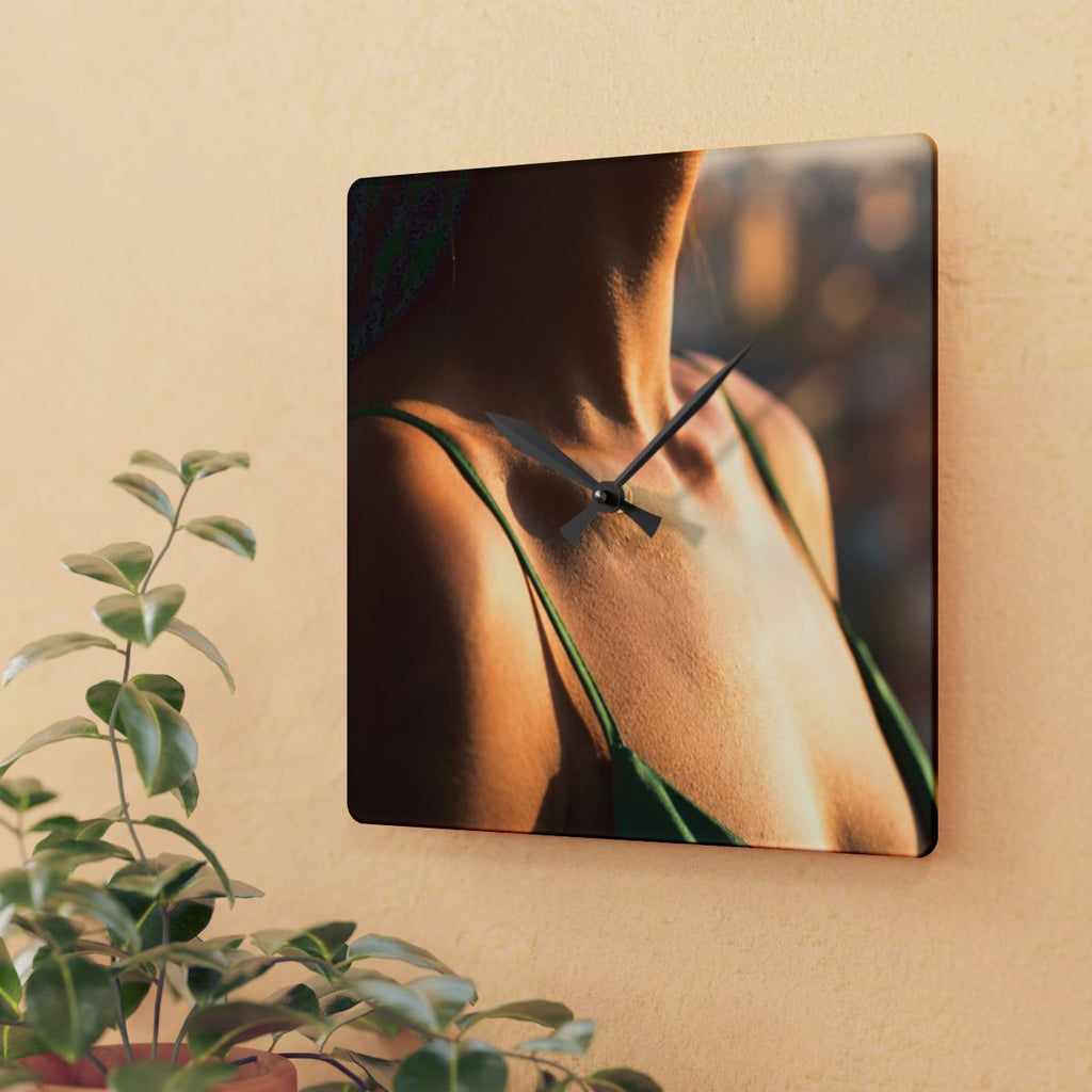 Acrylic Wall Clock - Sun-Kissed Serenity