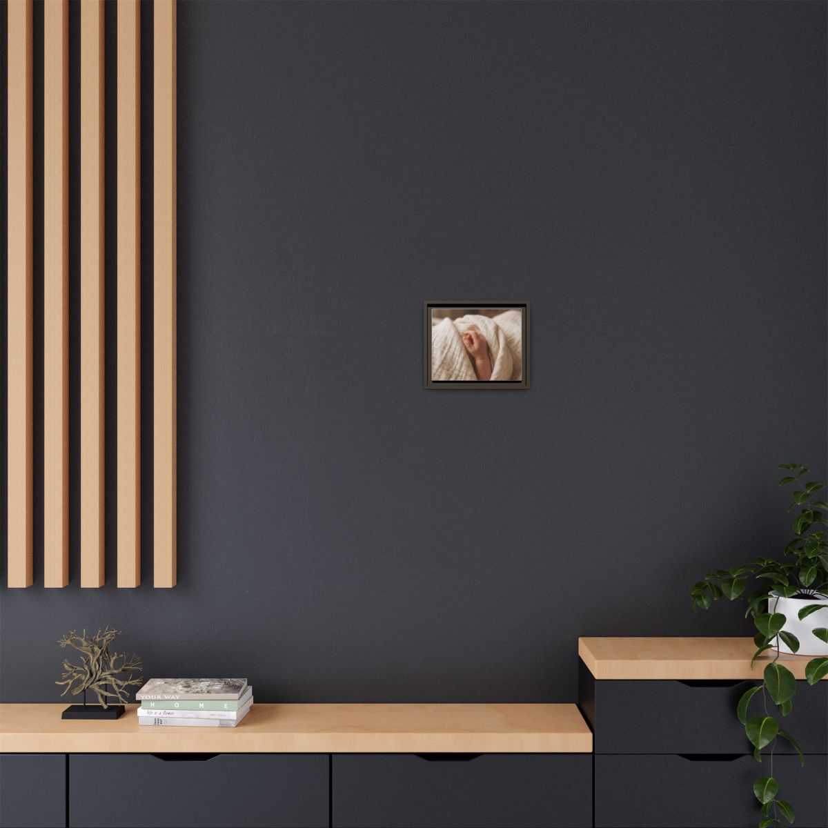Framed Matte Canvas - Neutral Nursery — Espresso / 1.25"
