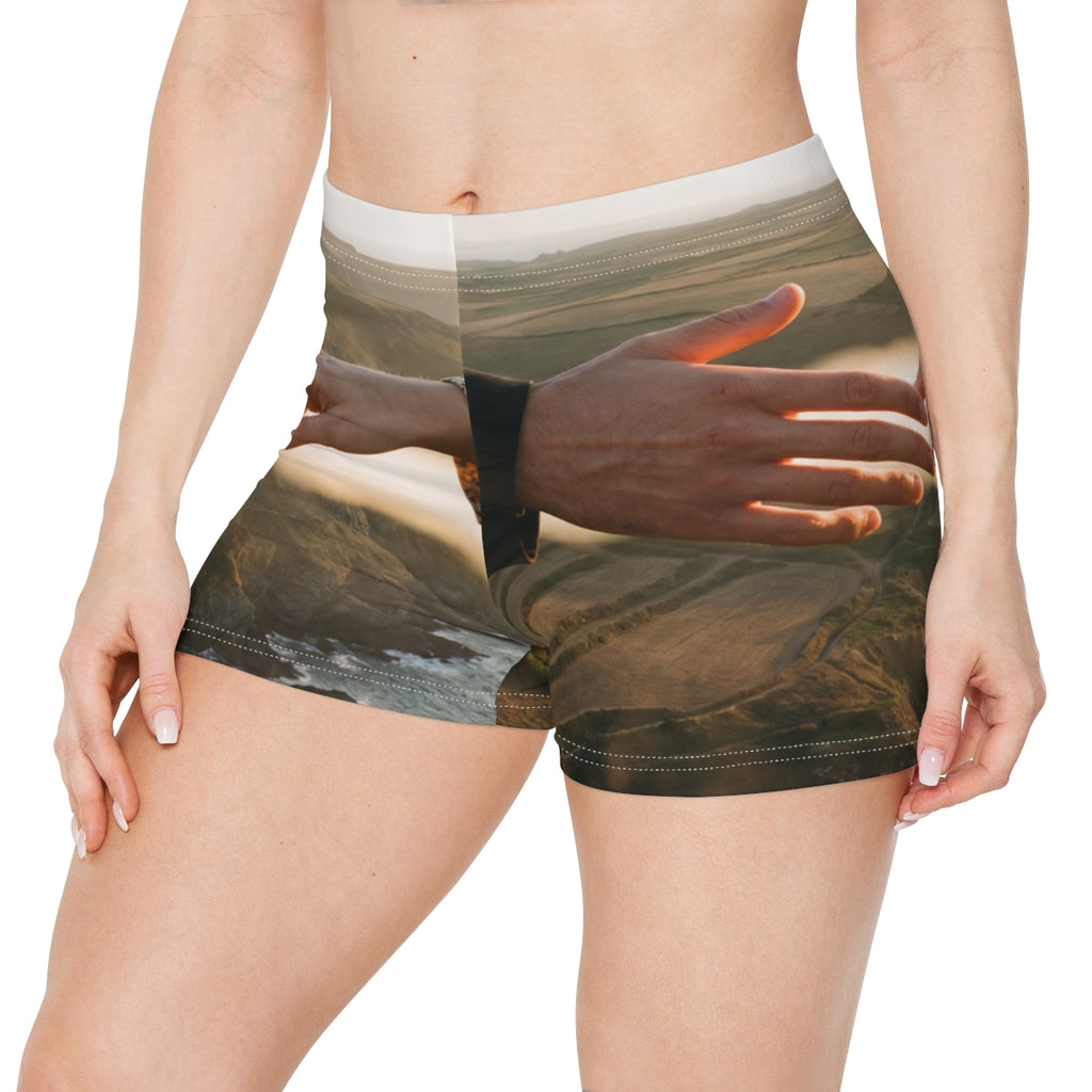 Women's Shorts - The Infinite Touch | Ethereal Coastal Art |...