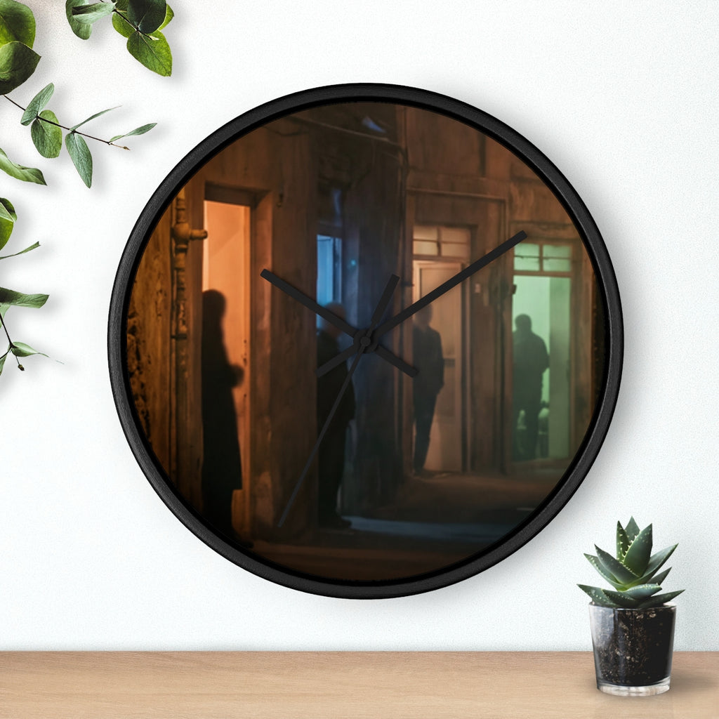 Wall Clock - Shadowed Alleyway Mystery Art Print | Echovira...