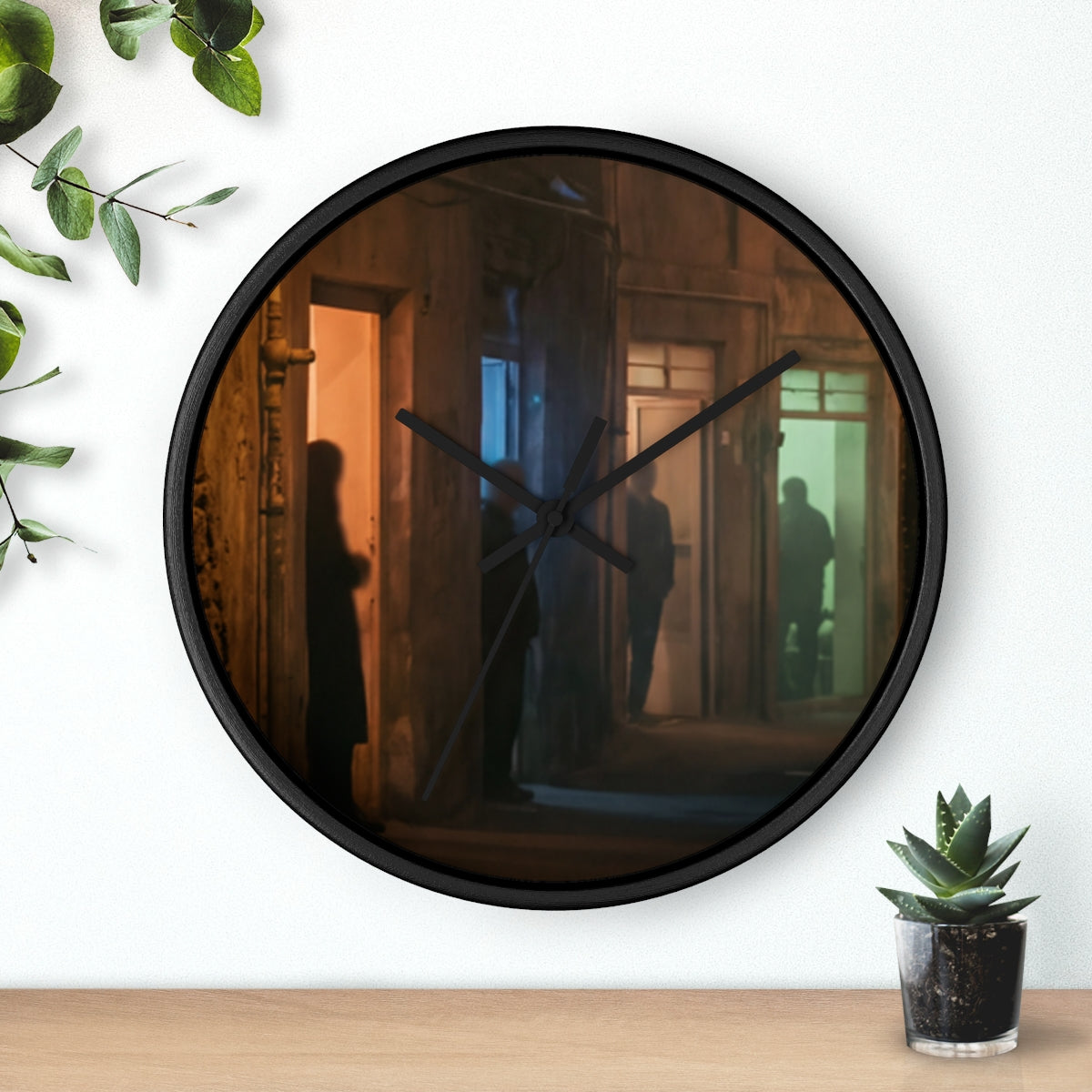 Wall Clock - Shadowed Alleyway Mystery Art Print | Echovira...