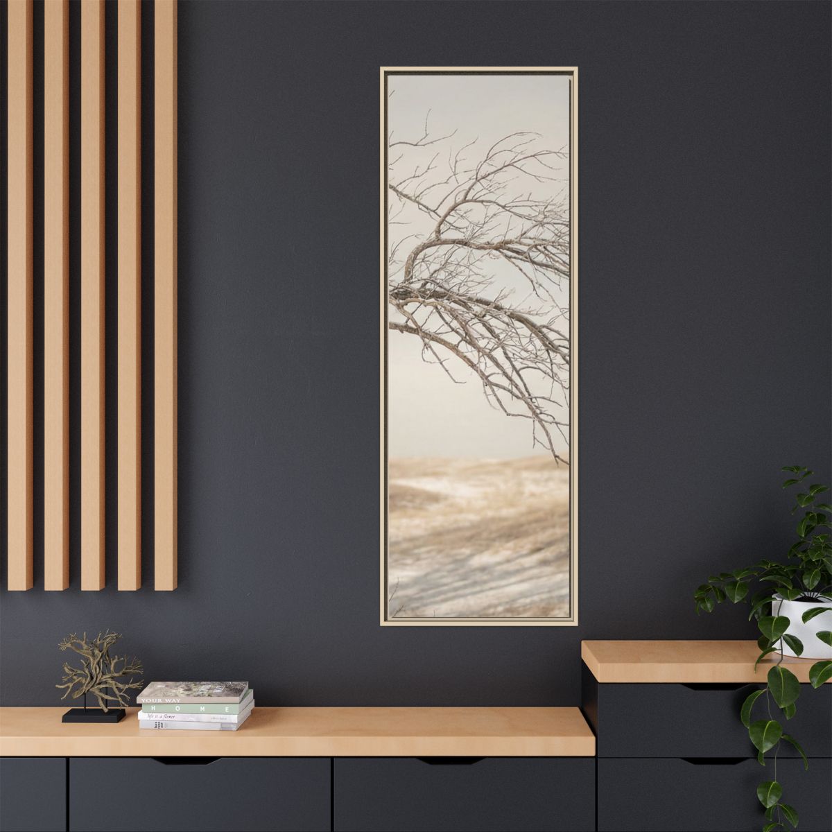 Matte Canvas, Framed - Winter Branch Solitude Landscape —......