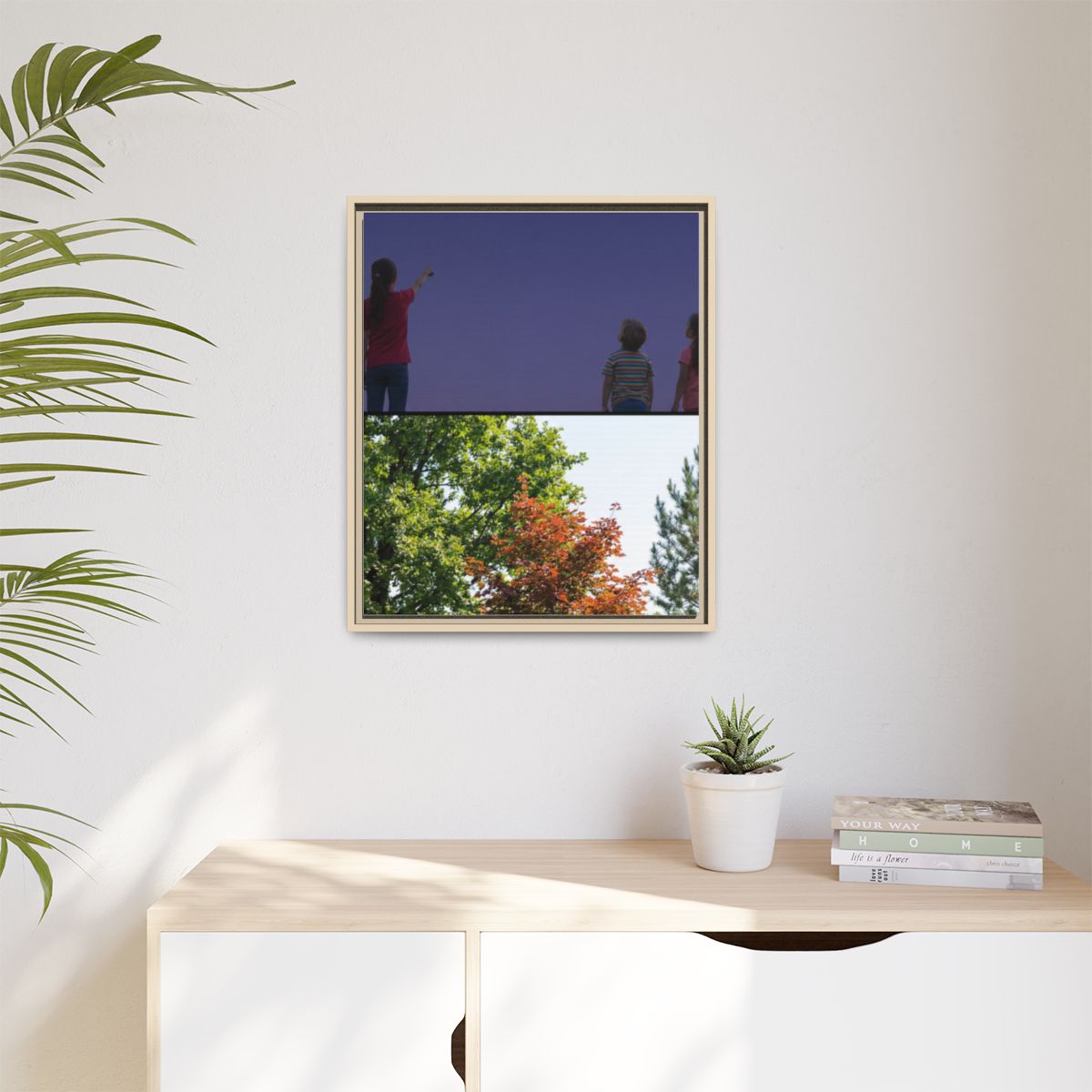 Matte Canvas, Framed - Stardust & Forest Discovery — Natural...