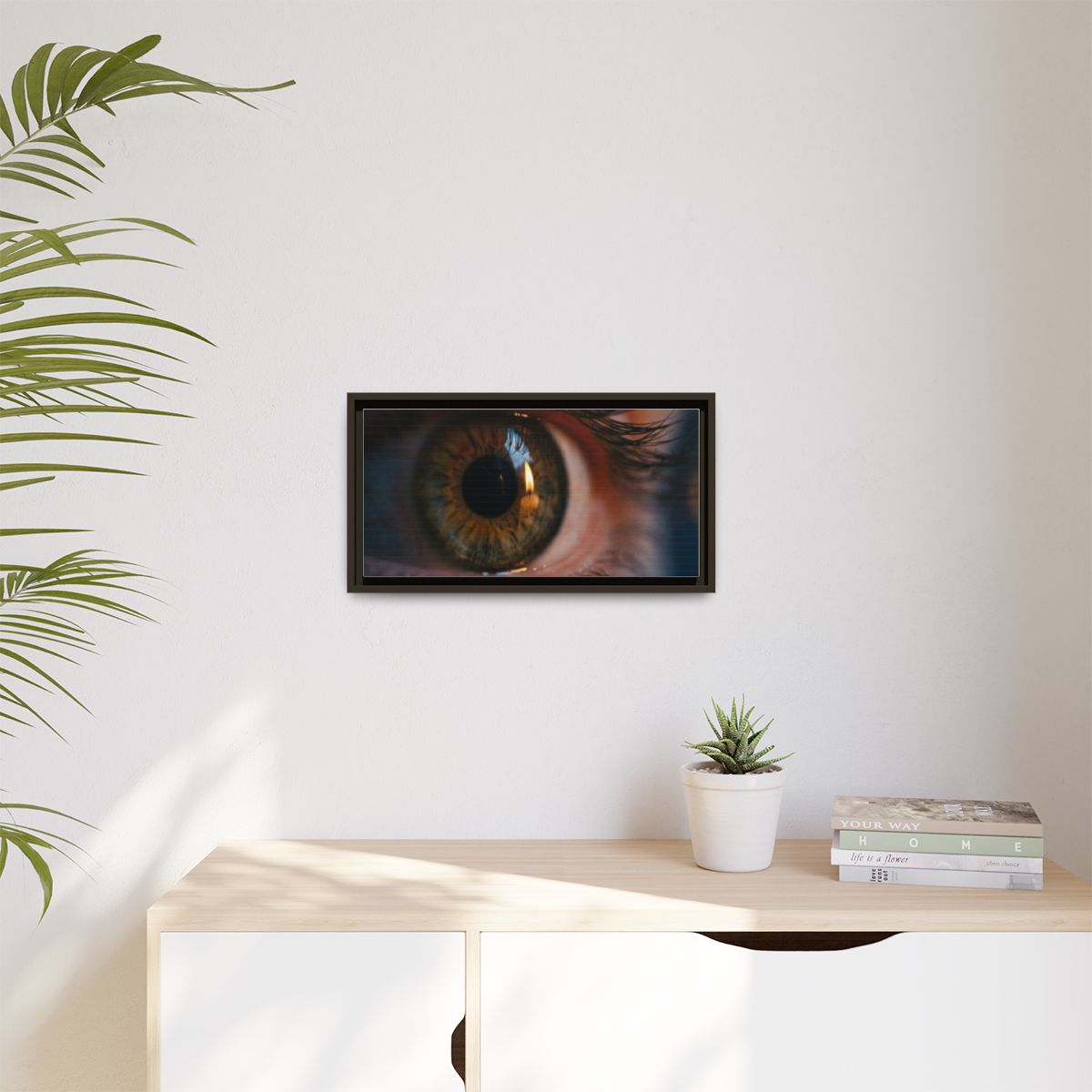 Matte Canvas, Framed - Amber Iris Reflection Fine Art Print...