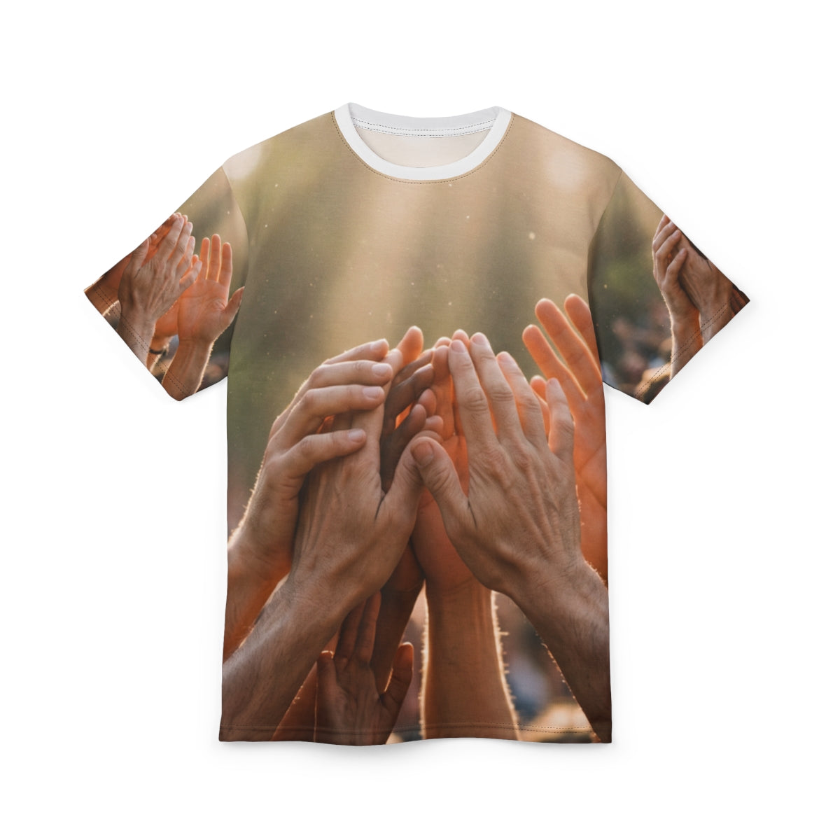 Unisex Cut & Sew Tee - Golden Rays of Unity Wall Art |...