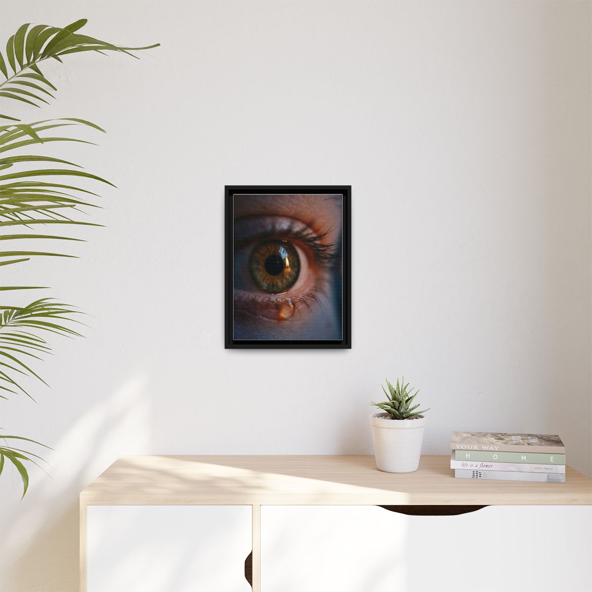 Matte Canvas, Framed - Amber Iris Reflection Fine Art Print...