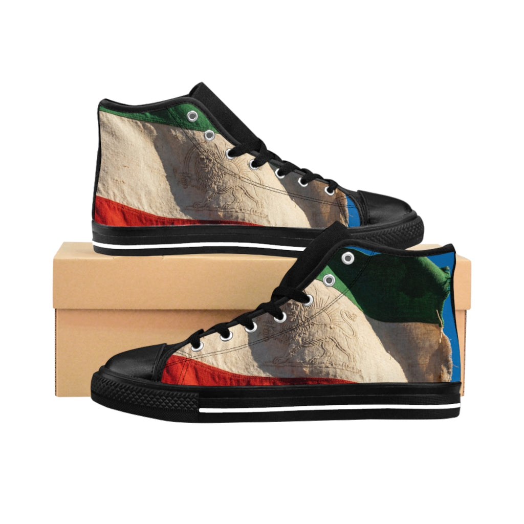 Women's Classic Sneakers - Vintage Persian Lion and Sun Flag...