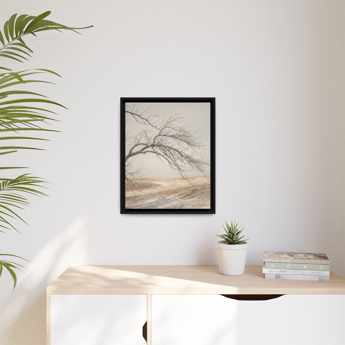 Matte Canvas, Framed - Winter Branch Solitude Landscape —......