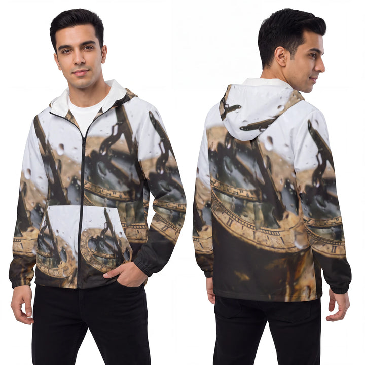 Men's Windbreaker Jacket - Antique Brass Sundial