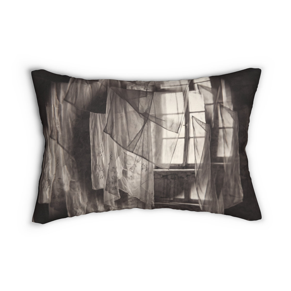 Spun Polyester Lumbar Pillow - Spectral Veils | Echovira...
