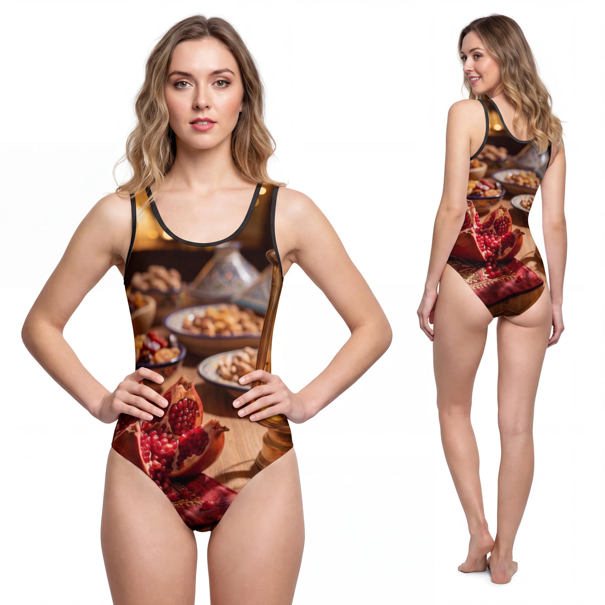 Women's Classic One-Piece Swimsuit - Amber Twilight Feast |...