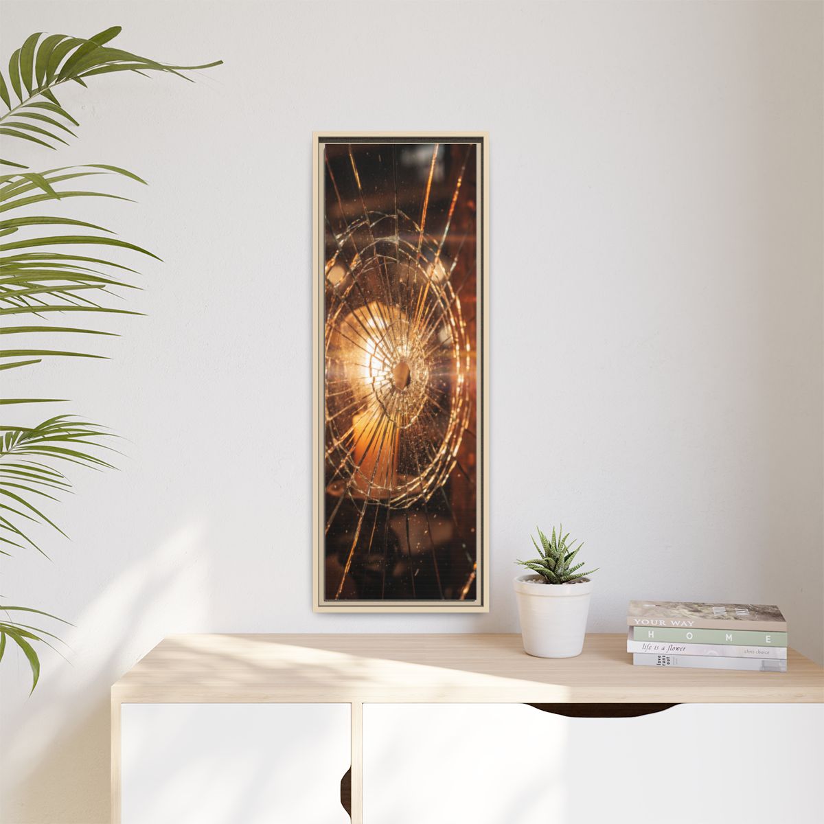 Matte Canvas, Framed - Golden Fractured Art — Natural /... |...