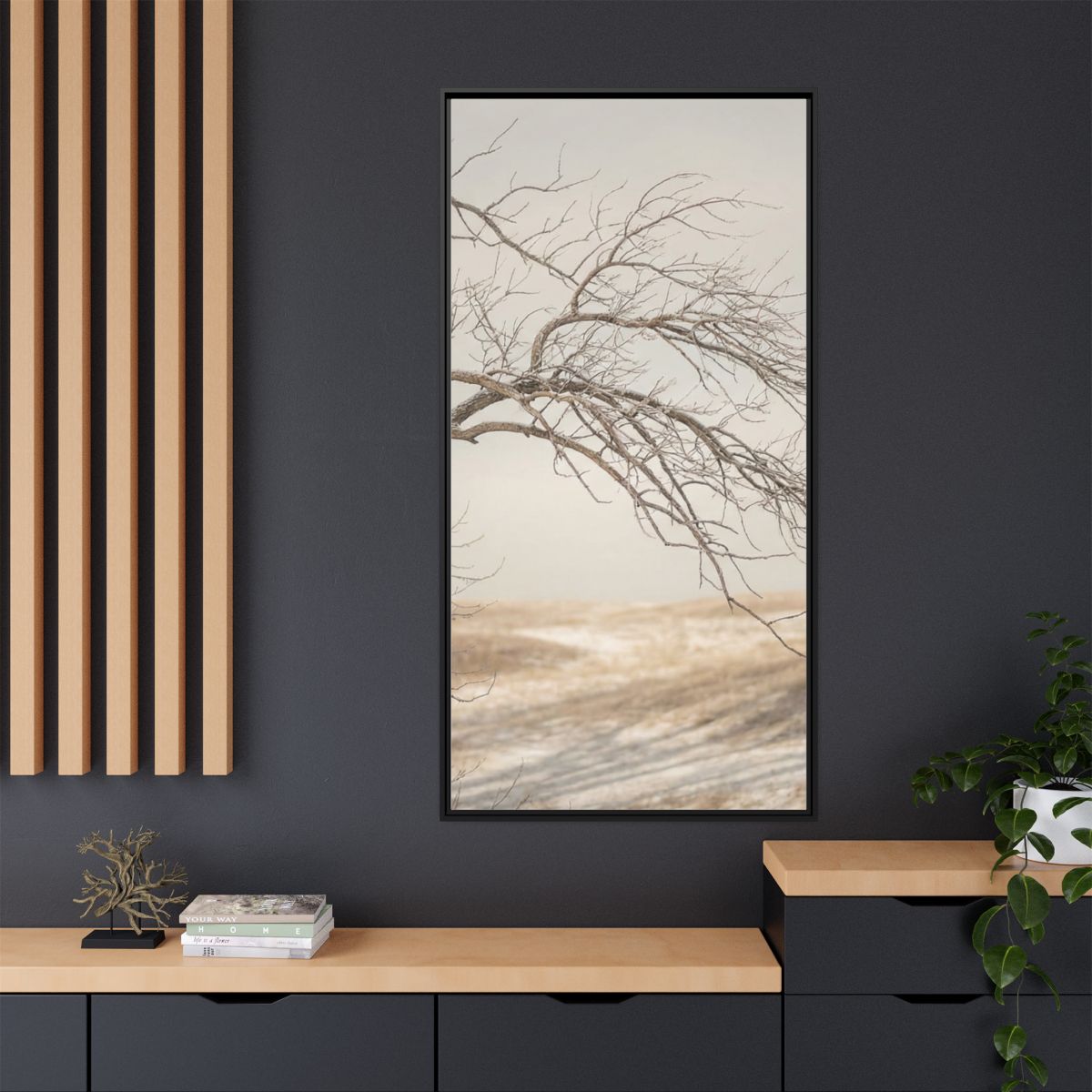 Matte Canvas, Framed - Winter Branch Solitude Landscape —......