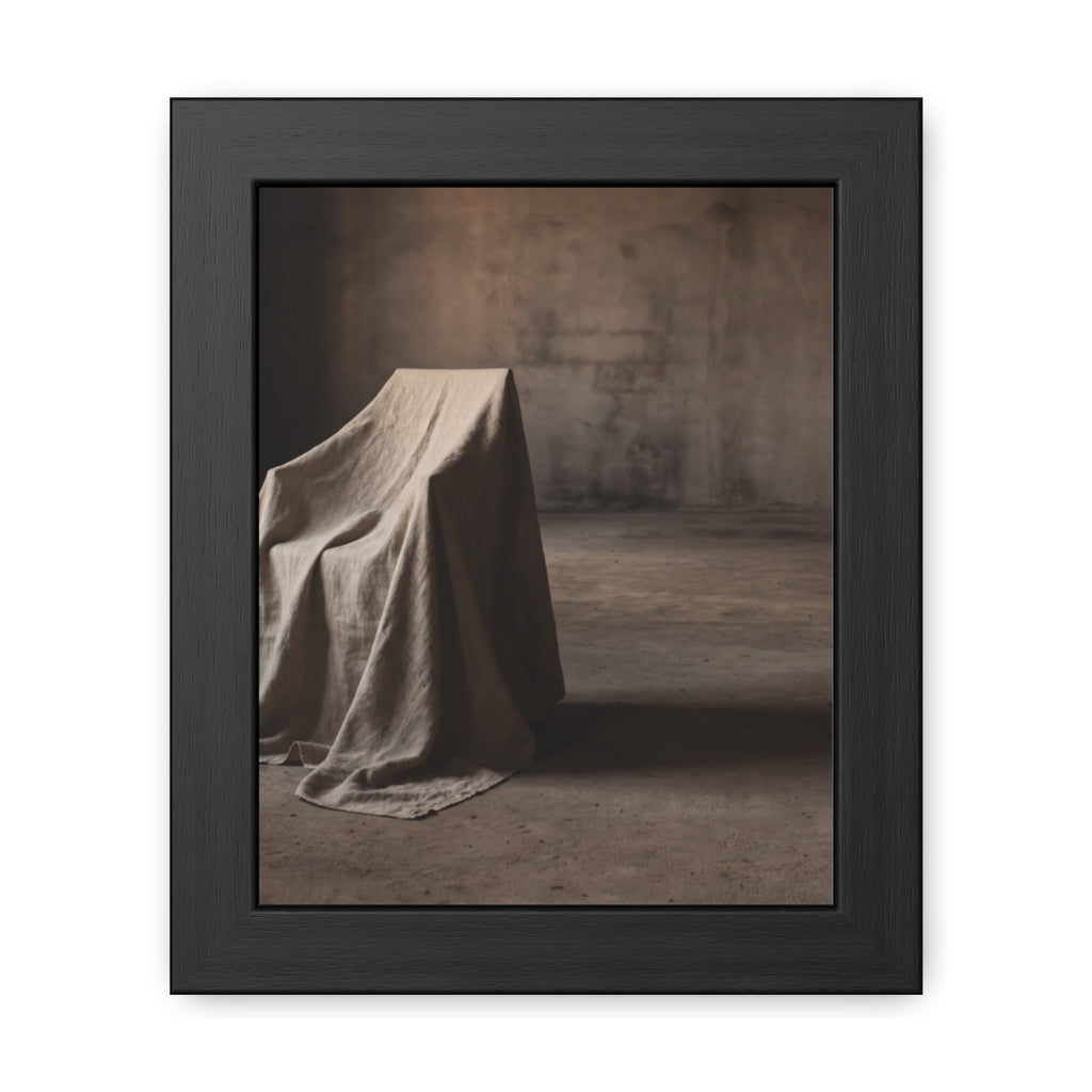Framed Poster - Draped Minimalist Form — Portrait