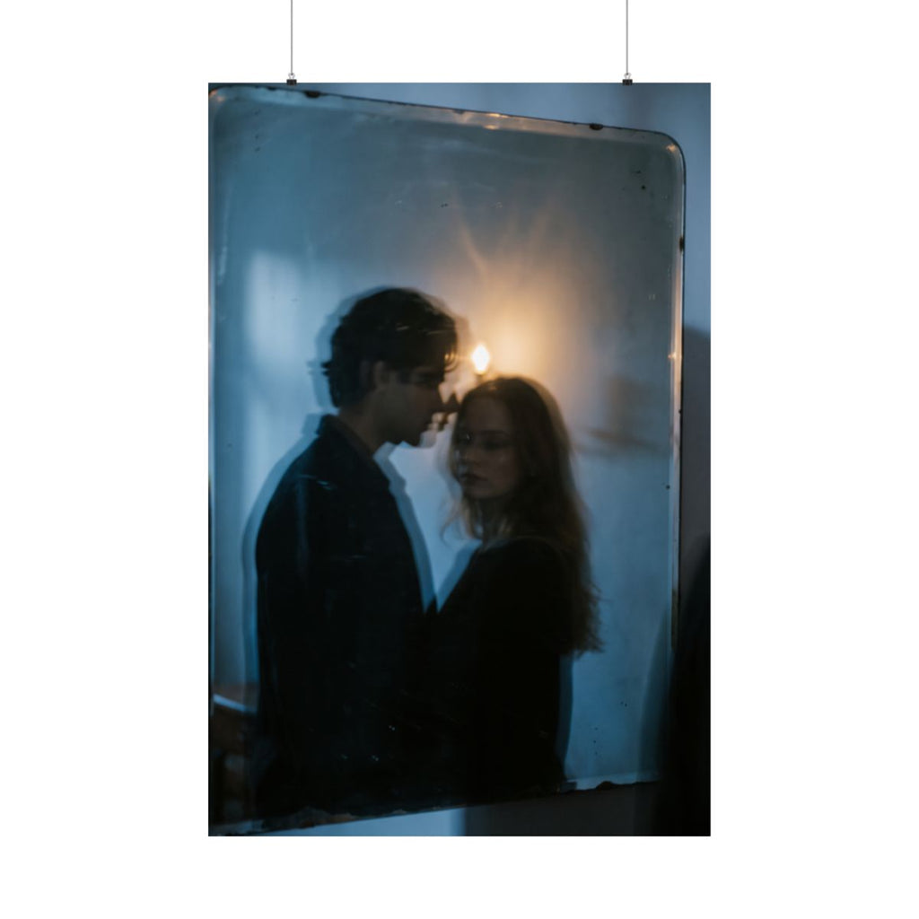 Matte Vertical Posters - Midnight Reflections Poster - Dark...