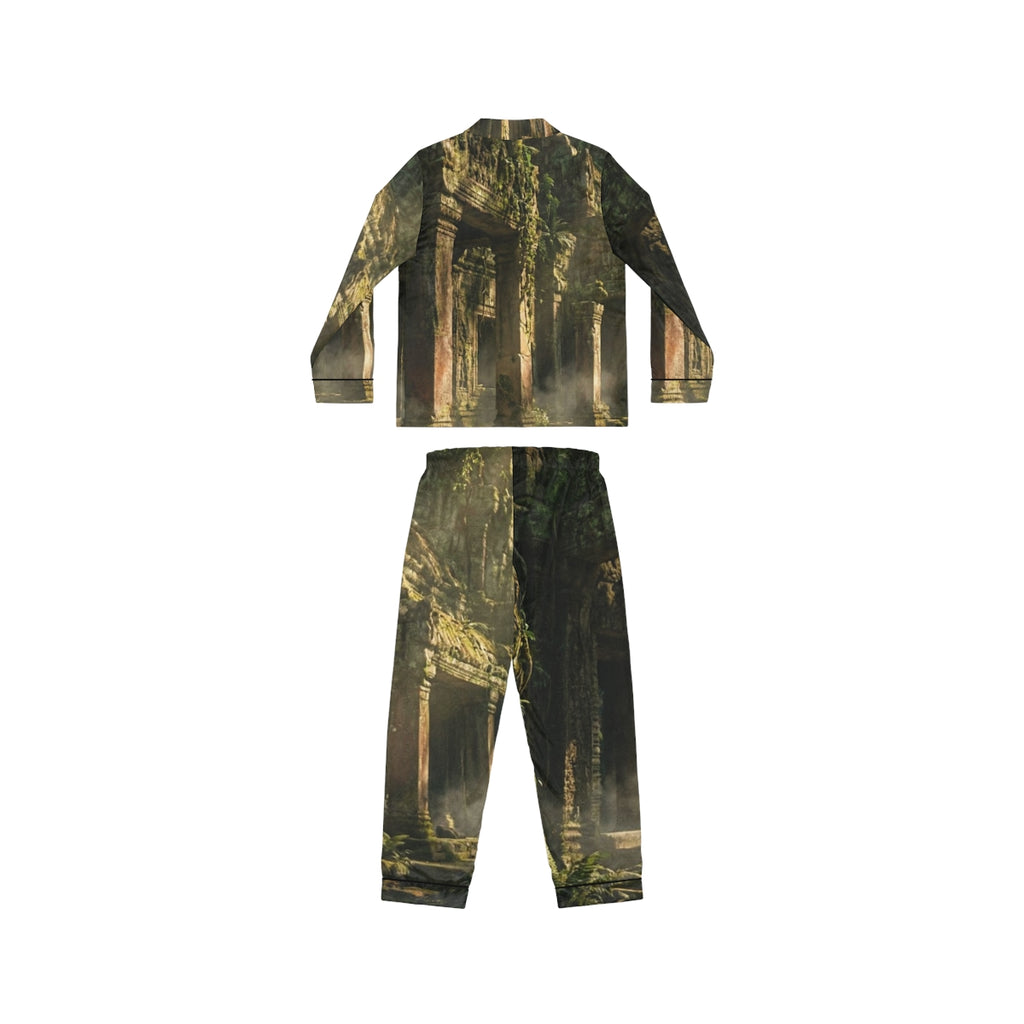 Women's Satin Pajamas - Sacred Temple | Echovira Gallery