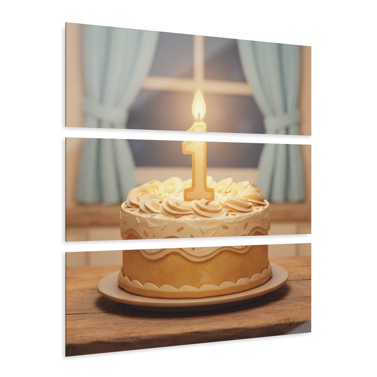Acrylic Prints Triptych - Sweet Birthday Cake — Landscape |...