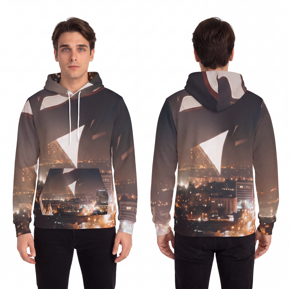 Men's Fashion Hoodie - Midnight City Silhouette | Echovira...