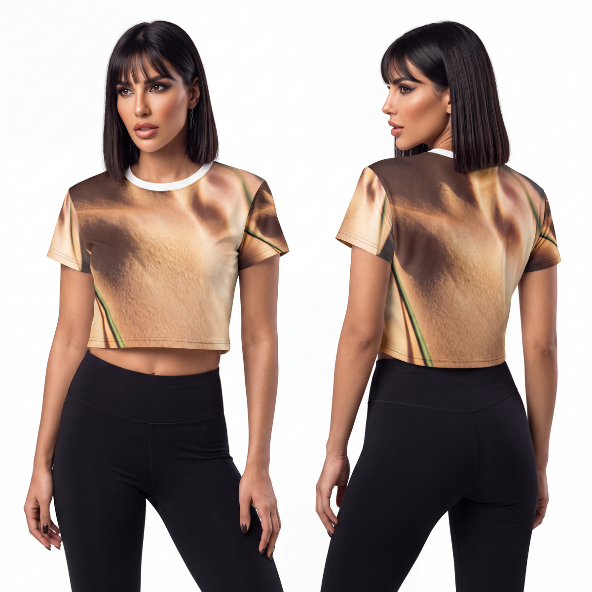Golden Hour Crop Tee - Cozy Emerald Sunset | Echovira...