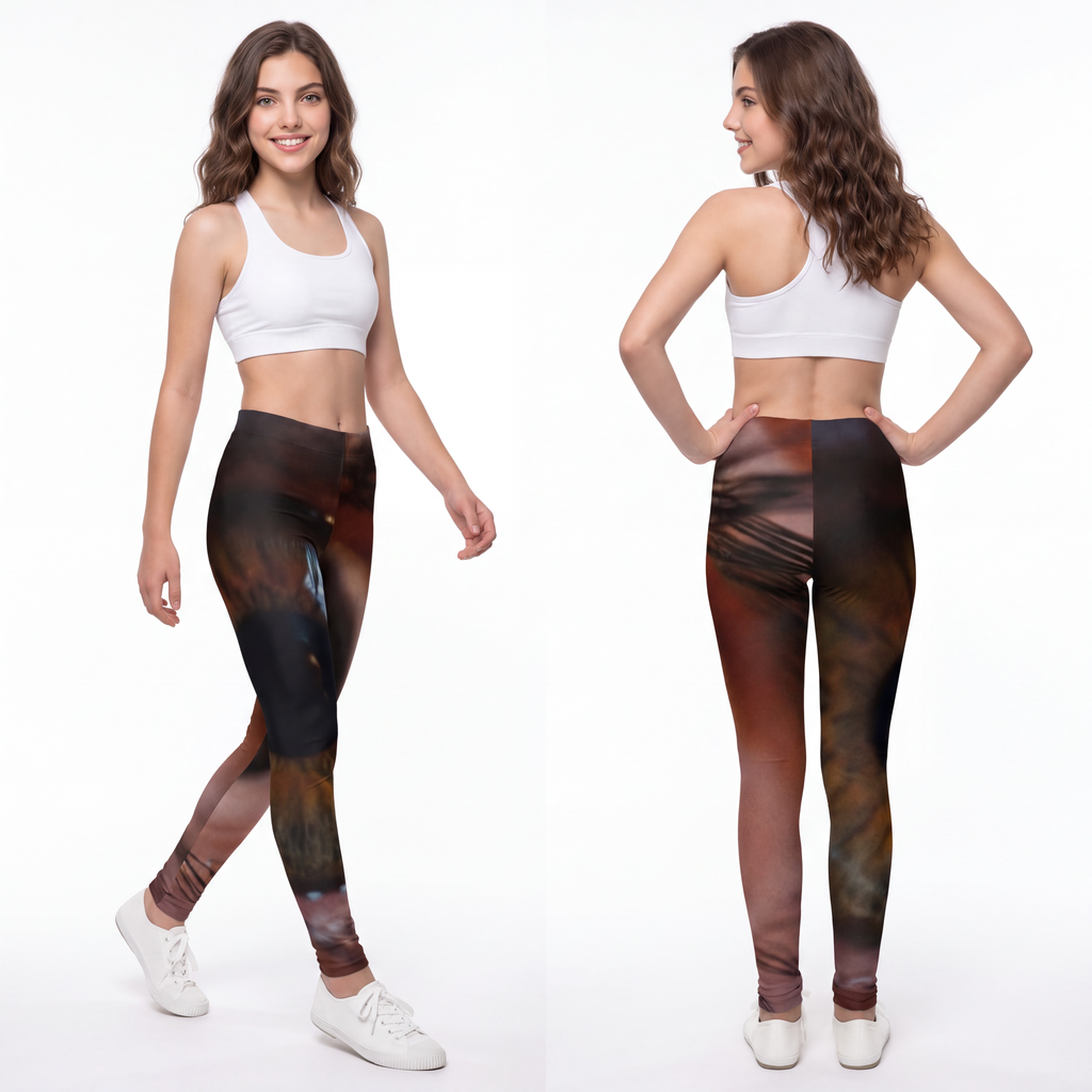 Youth Leggings - Amber Iris Reflection Fine Art Print |...