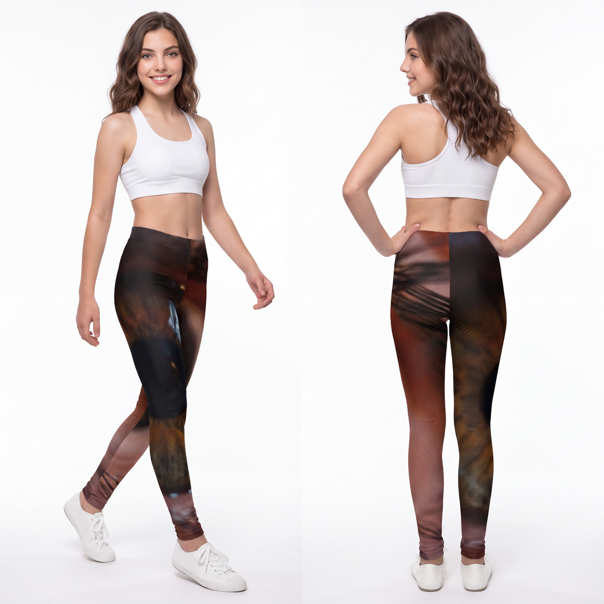 Youth Leggings - Amber Iris Reflection Fine Art Print |...