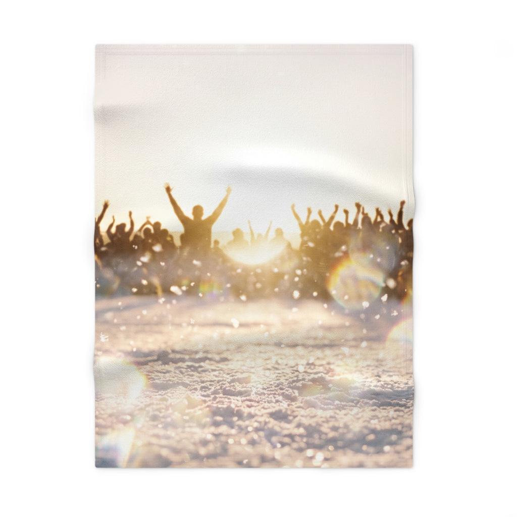 Golden Hour Crowd Baby Fleece Blanket