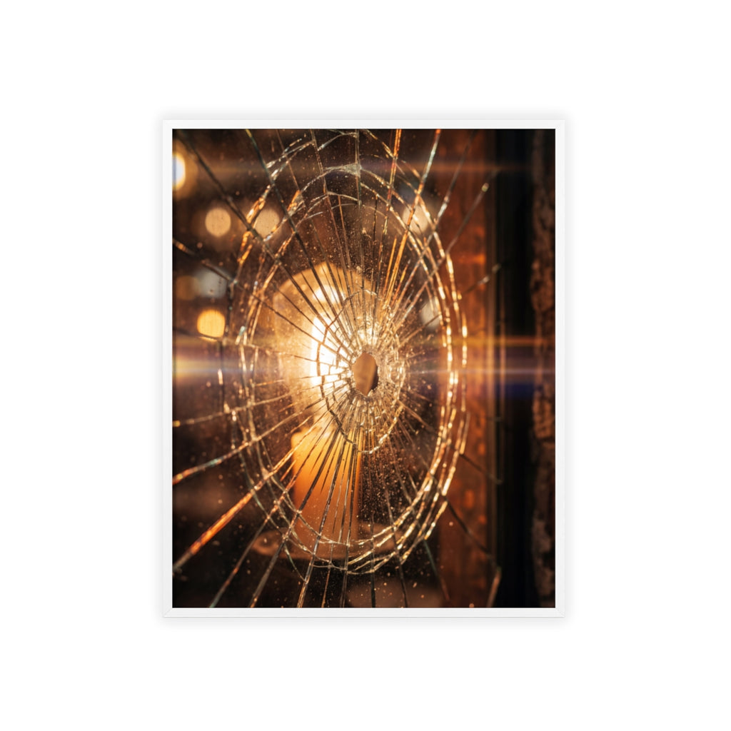 Wood Framed Poster - Cinematic Fracture — Portrait