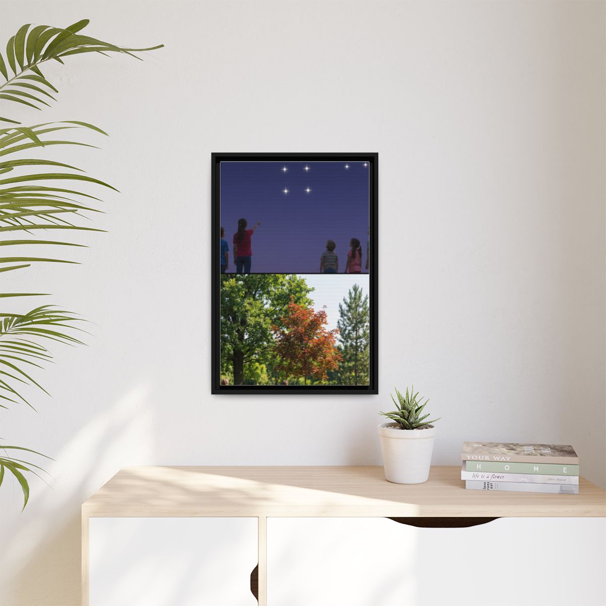 Matte Canvas, Framed - Stardust & Forest Discovery — Black /...