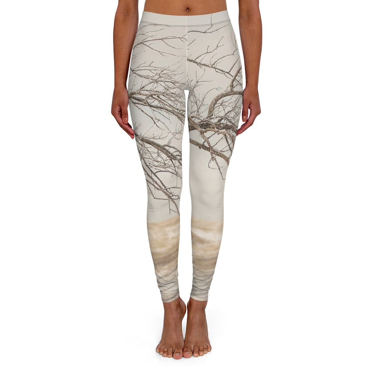 Women's Casual Spandex Leggings - Winter Branch Solitude......