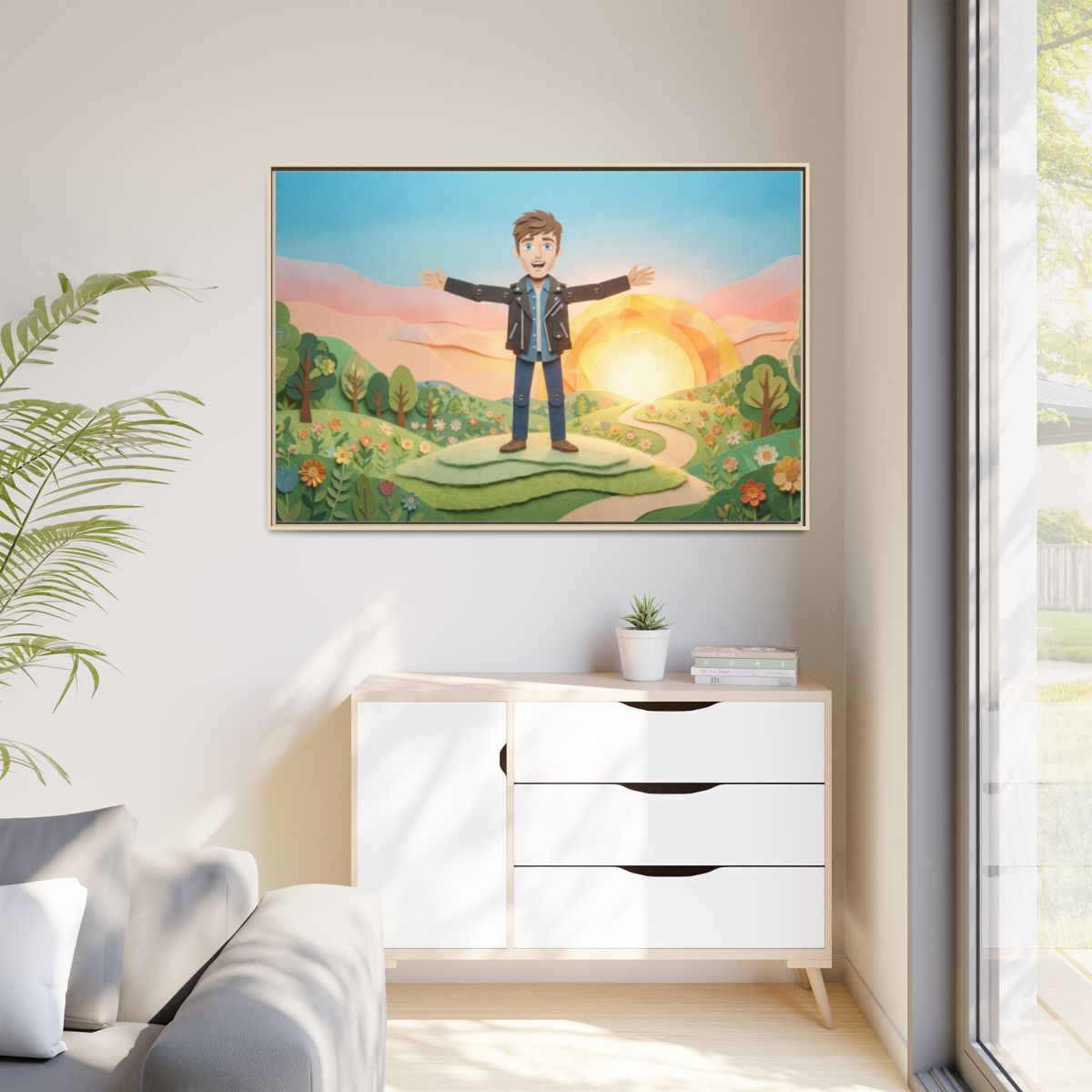 Framed Matte Canvas - Sunny Meadow Story — Natural / 1.25"...