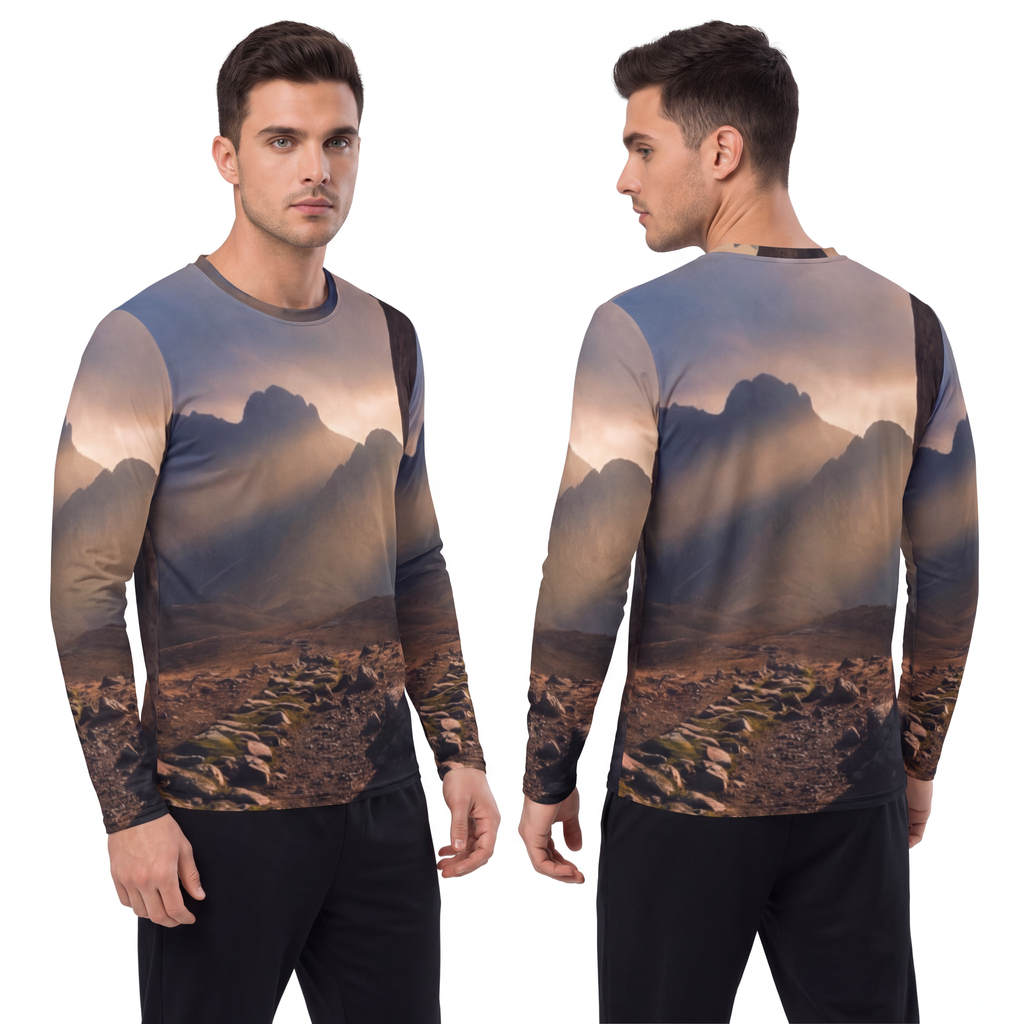 Men's Long Sleeve Shirt - Mystic Monolith Ancient Persian......