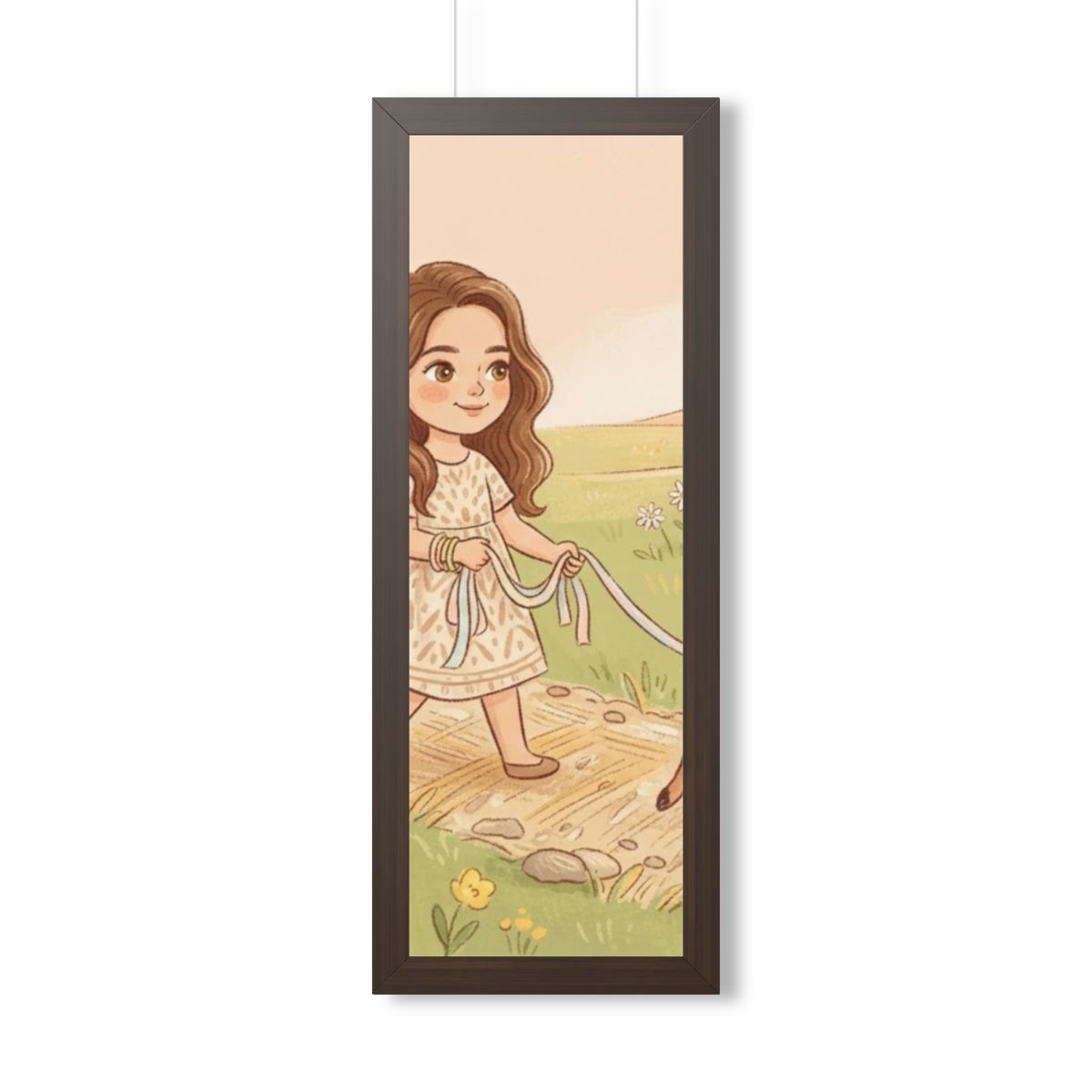 Framed Vertical Poster - Meadow Walk Fawn — Walnut (11×14......