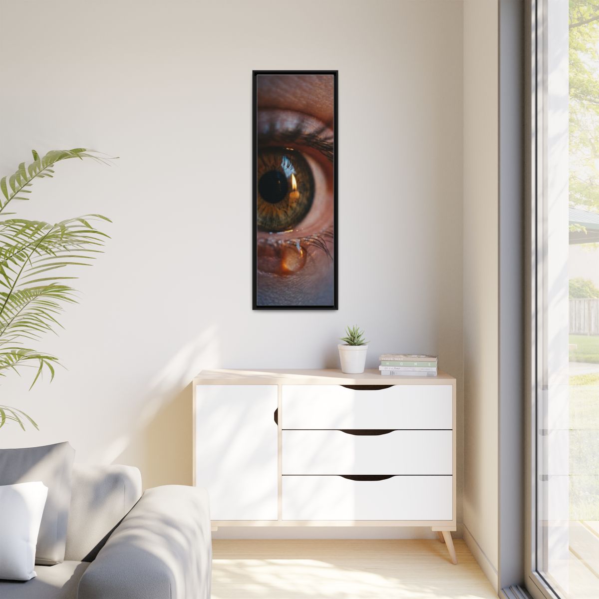Matte Canvas, Framed - Amber Iris Reflection Fine Art Print...