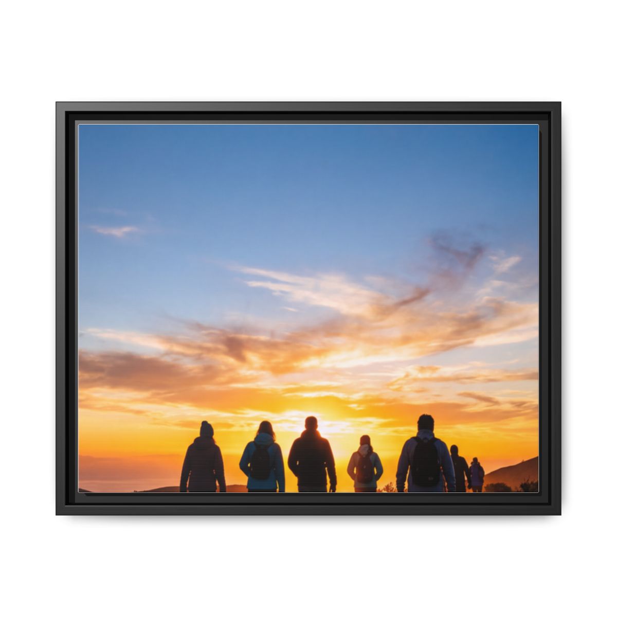 Framed Matte Canvas - Radiant Sunset Art — Black / 1.25"
