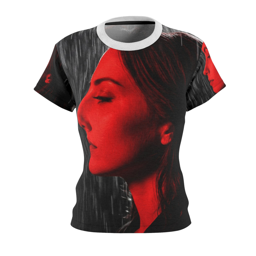 Women's Cut & Sew Tee - Crimson Rain Noir | Echovira Gallery